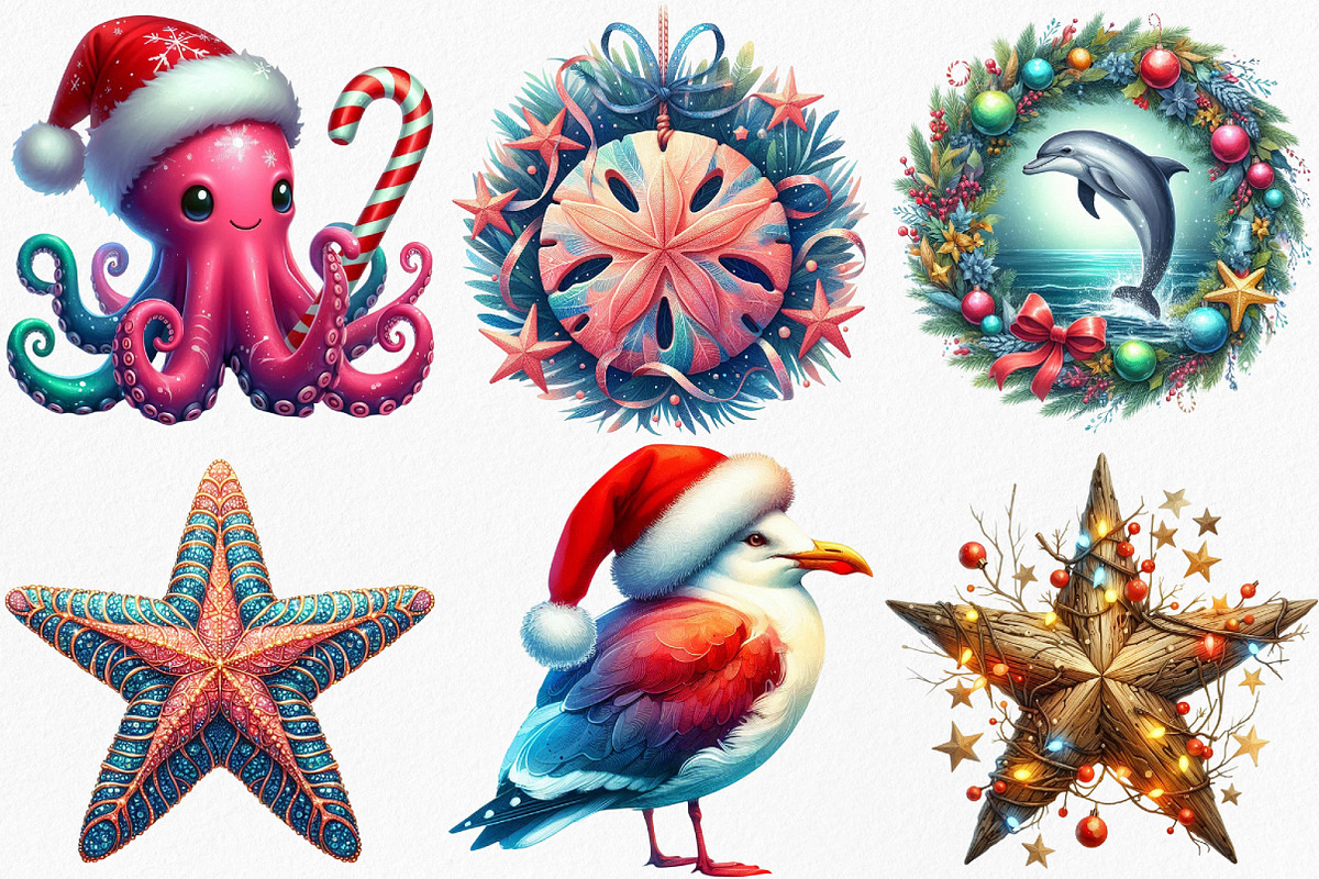 Watercolor Merry Maritime Christmas, an Illustration by Canvas Craft (Photo 2 of 7)