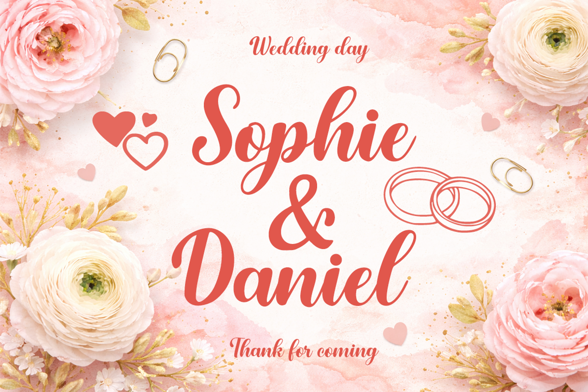 Gayla Romantic Script Font with Love, a Script Font by cocodesign (Photo 2 of 7)