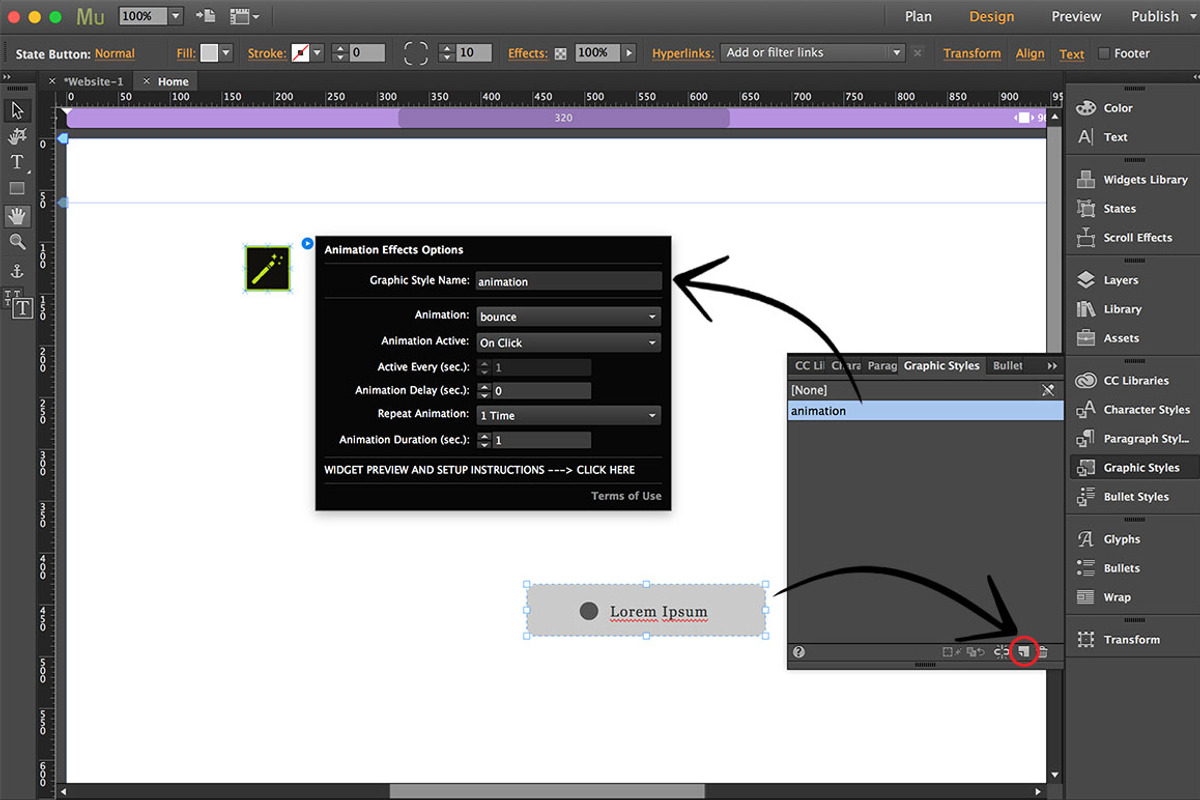 Animation Effects Adobe Muse Widget, a Plug-in Add-On by MuseTemplatesPro