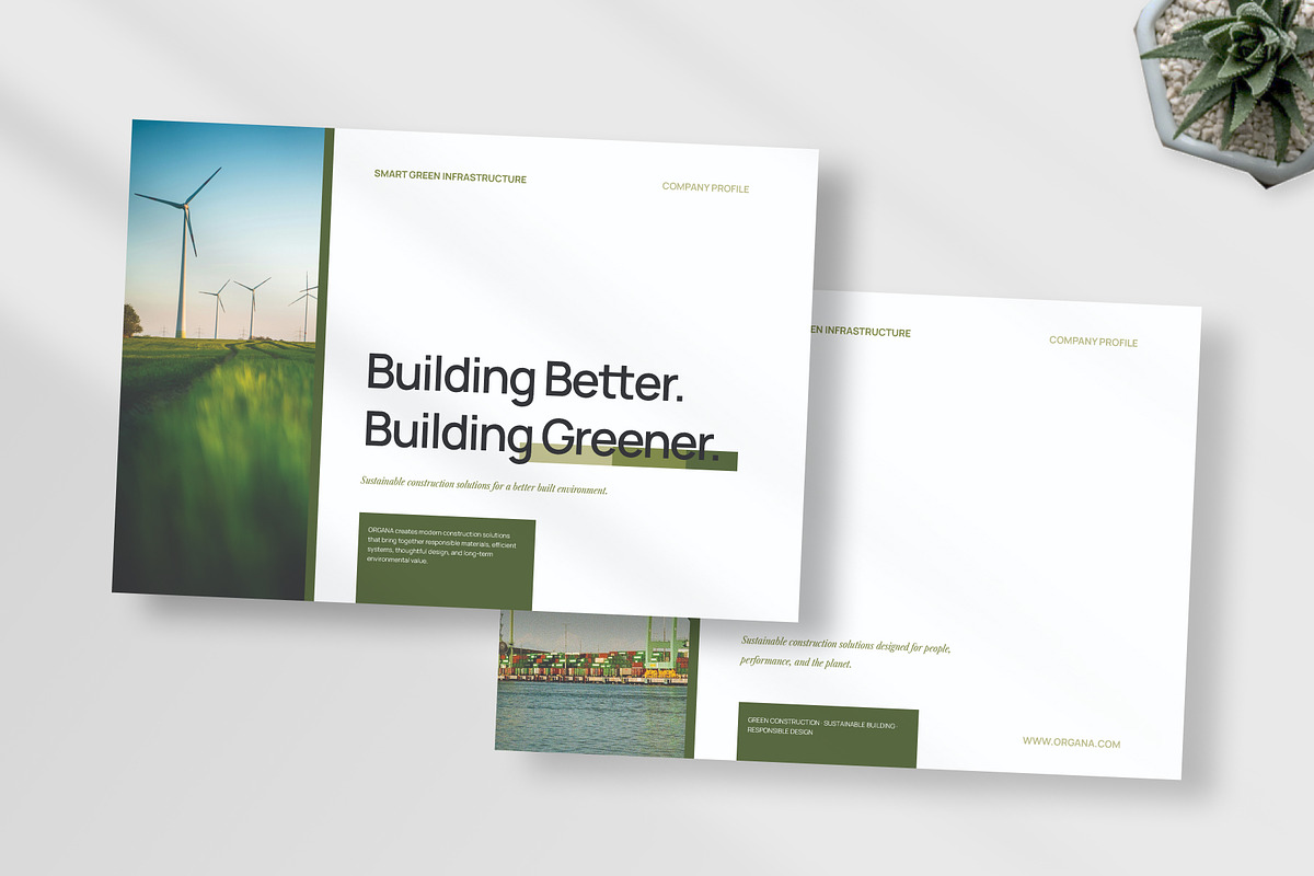 Green Construction Company Profile, a Magazine Template by trabaskriya (Photo 7 of 7)