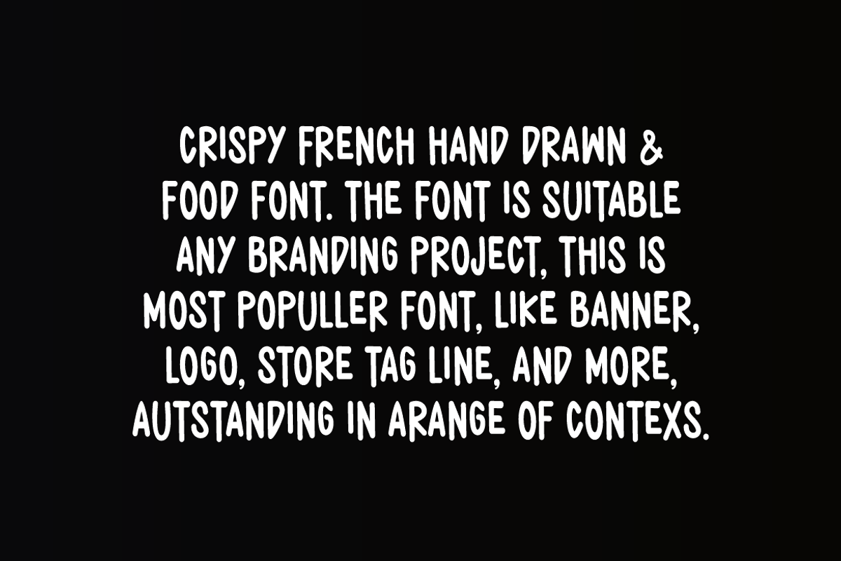 Crispy French - Hand Drawn & Food, a Handwritten Font by QR Design Studio (Photo 3 of 6)