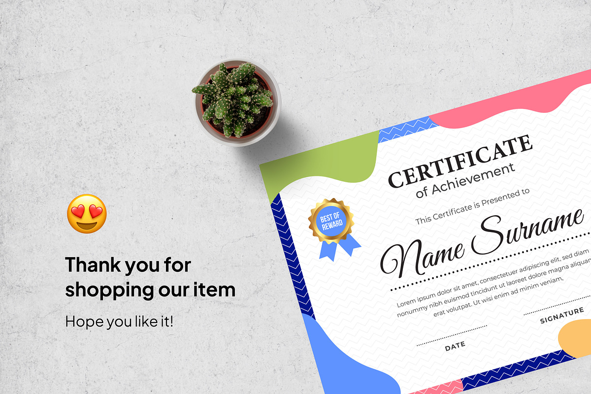 Certificate Template, a Stationery Template by Panen Creative (Photo 3 of 3)