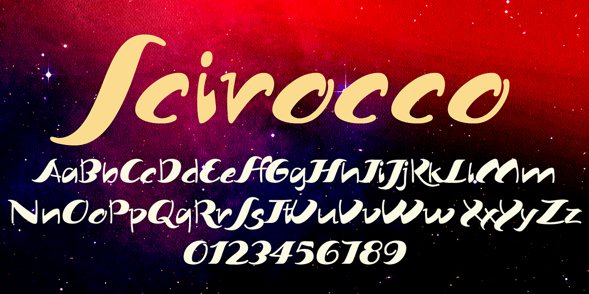 Scirocco, a Script Font by Wiescher-Design