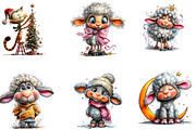 Cute Sheep Clipart Bundle, a Seasonal Illustration by CreationArt (Thumbnail 4 of 5)