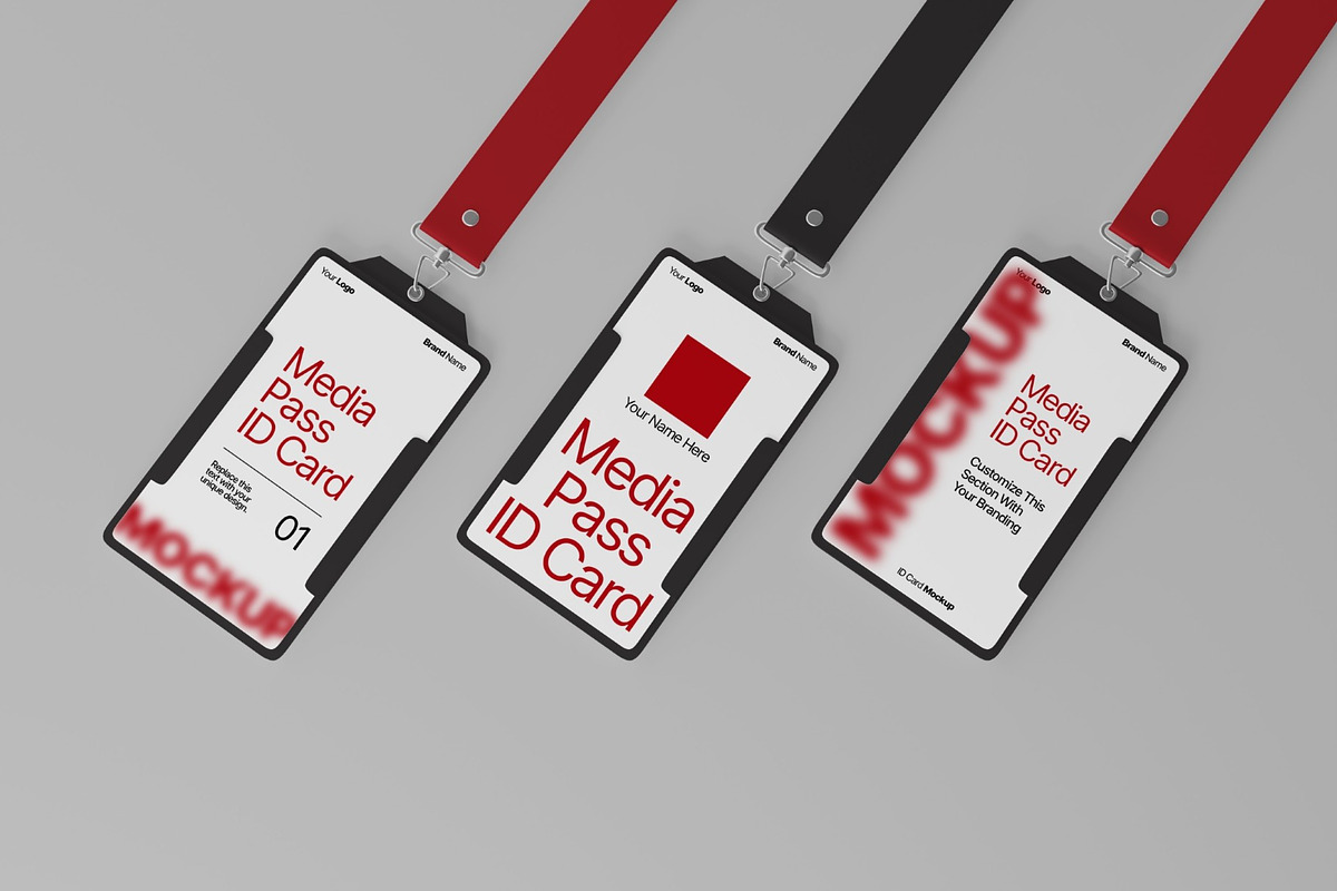 Media Pass ID Card Mockup, a Product Mockup by graphicook