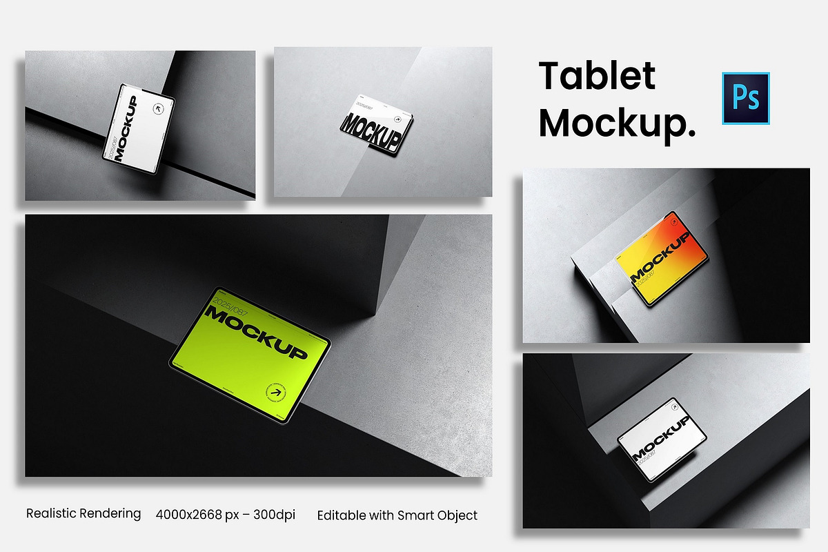 Tablet Mockup Collection, an iPad Mockup by kreatifreya (Photo 1 of 6)