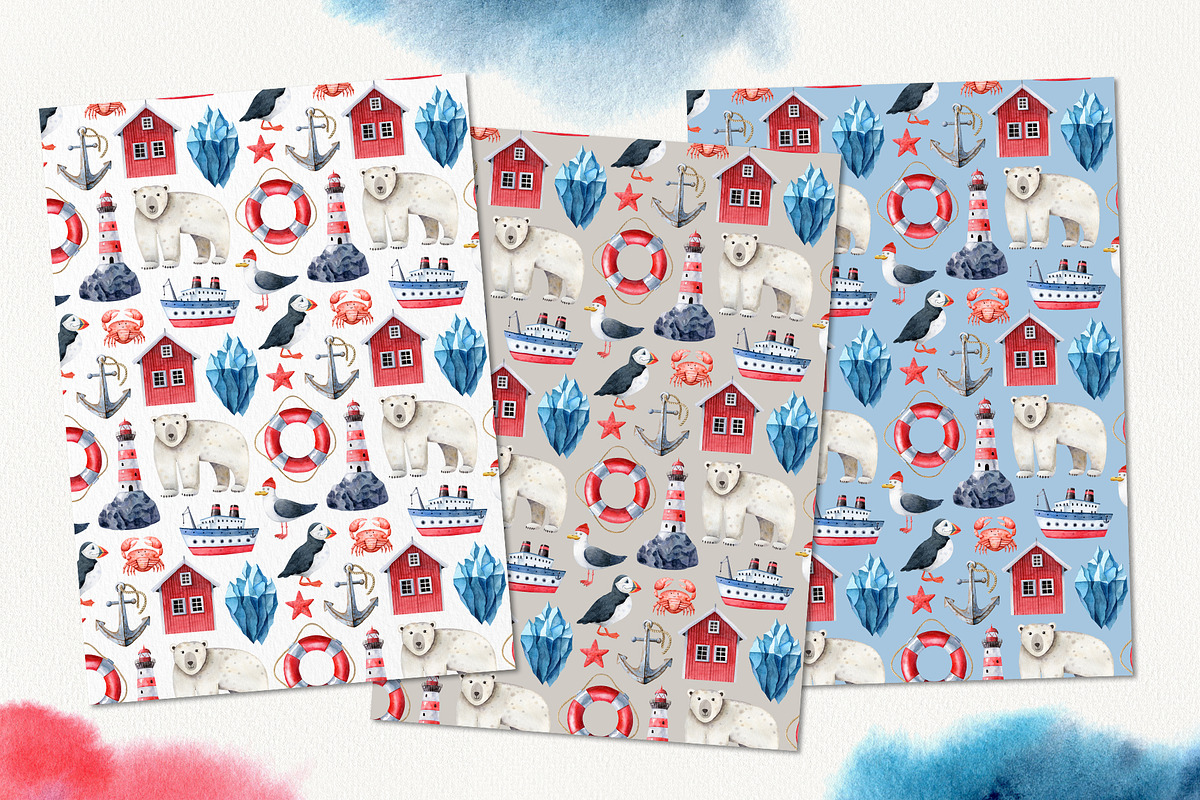 Northern Sea Watercolor Set, an Animal Illustration by Natalia Fedorova (Photo 13 of 16)