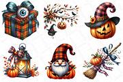 Watercolor Plaid Halloween Clipart, an Illustration by DreamPrint404 (Thumbnail 6 of 6)