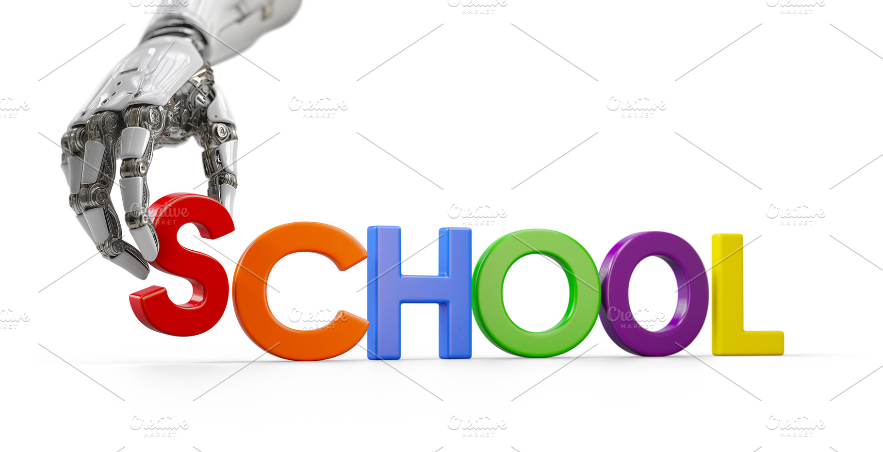 Robotic Hand with Plastic Letters, a School & Education Photo by Andy Dean Photography