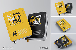 Notebook Mockup Sets, an Advertising Mockup by Artnivora.Std