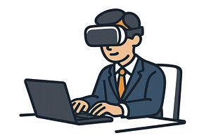 Business professional using virtual, a Person Illustration by ZinetroN
