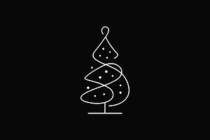 Continuous Line Christmas Tree, a Branding & Logo Template by Vectorium Studio