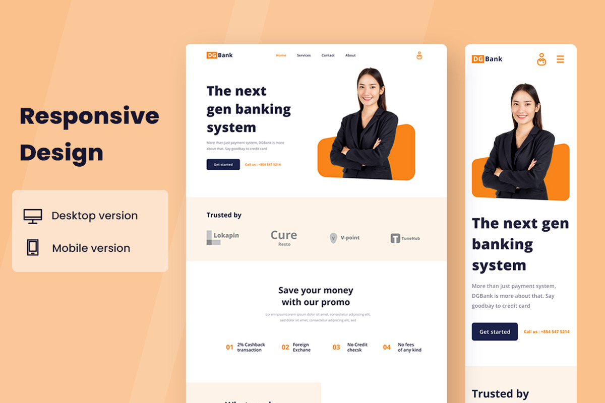 Fintech Web Design, a Wireframe Template by INSPR STD (Photo 3 of 6)