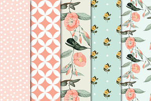 Seamless Digital Paper Hummingbirds