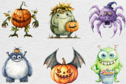 Cute Halloween Monsters Clipart, an Illustration by Black Bird Studio (Thumbnail 6 of 6)