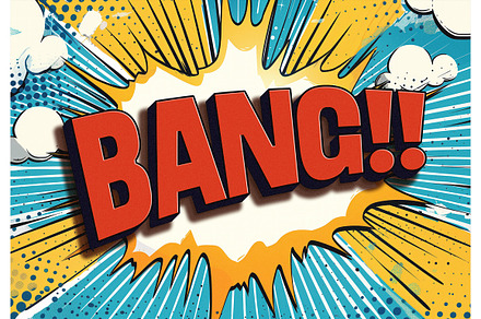 Text Effect Comic Bang, a Brushes & More by OneVectorStock