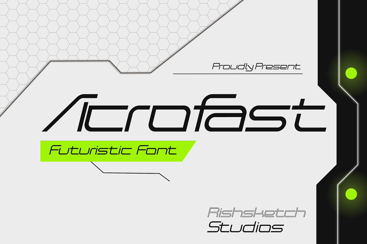 Acrofast, a Sans Serif Font by Rishsketch (Photo 1 of 13)