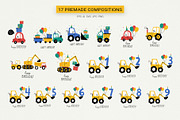 Happy Cars – Kids Clipart Set, a Transportation Illustration by Irina Ostapenko (Thumbnail 3 of 11)