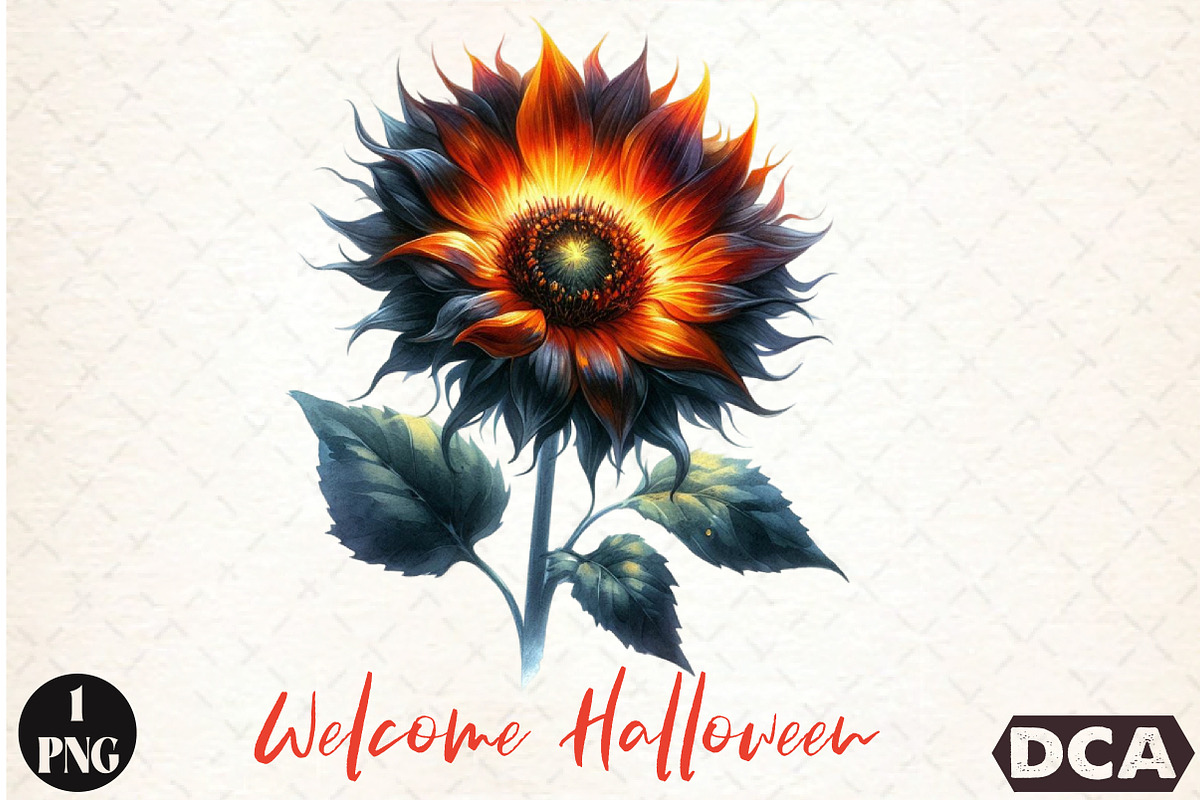 Welcome Halloween,Sunflower PNG, an Illustration by DreamCafeArt (Photo 1 of 7)