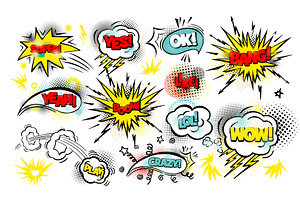 Set of colors comic speech bubbles, an Object Illustration by Nenahliadava Design