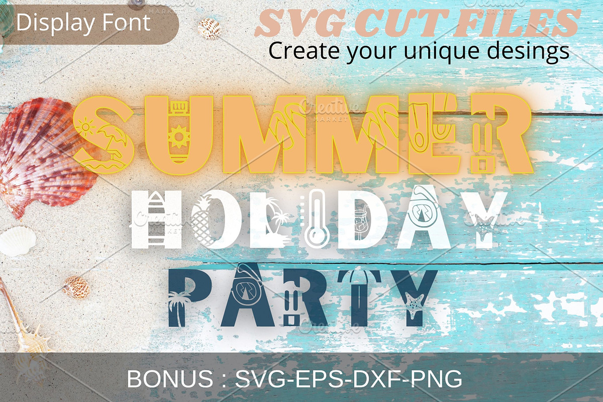 Summer Holiday party, SVG cut files, a Font by Tattoo Worker Studio (Photo 1 of 4)