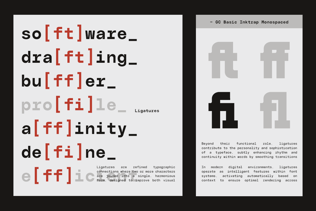 GC Basic Inktrap - Monospace, a Sans Serif Font by Glyphonic (Photo 14 of 15)