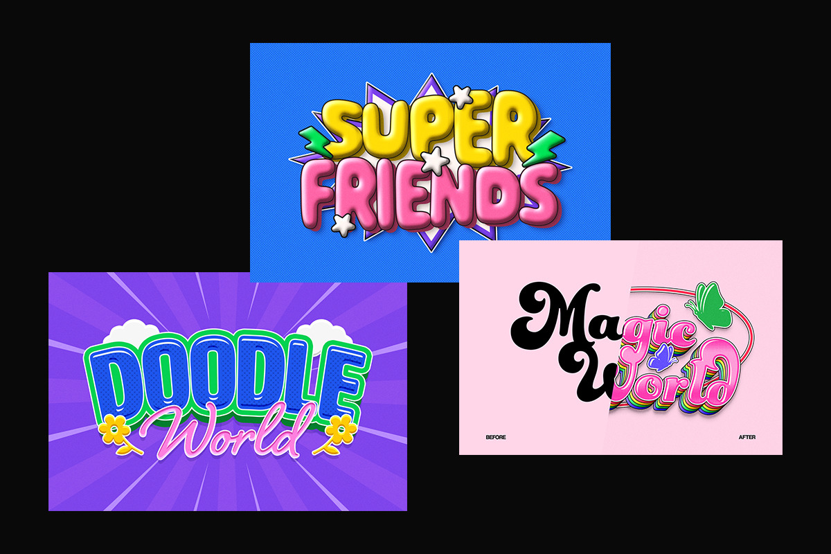 Playful Kidcore Colorful Text Effect, a Layer Style Add-On by Matsero (Photo 2 of 4)
