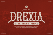 Drexia | Western Typeface, a Slab Serif Font by Denustudios (Thumbnail 1 of 12)