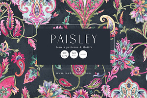 Paisley Jewels, Hand Painted Prints