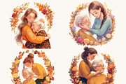 Watercolor Mother's Day Clipart, a Person Illustration by BusyDaydesign (Thumbnail 3 of 8)