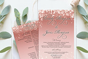 Rose Gold Romantic Wedding Program, an Invitation Template by DreamsClipArt (Thumbnail 1 of 3)