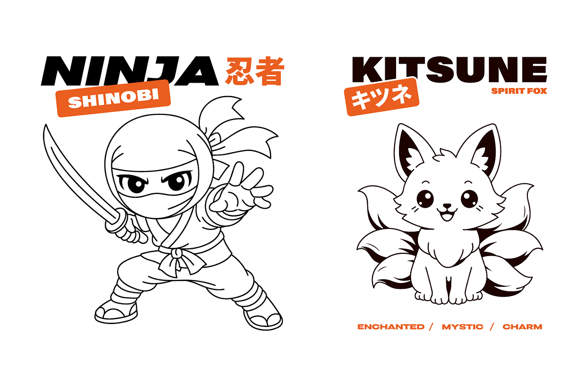 Kawaii Japan Vector Stickers, a Decorative Illustration by SergeyBitos (Photo 8 of 12)