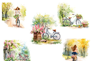 Watercolor Spring Picnic Clipart