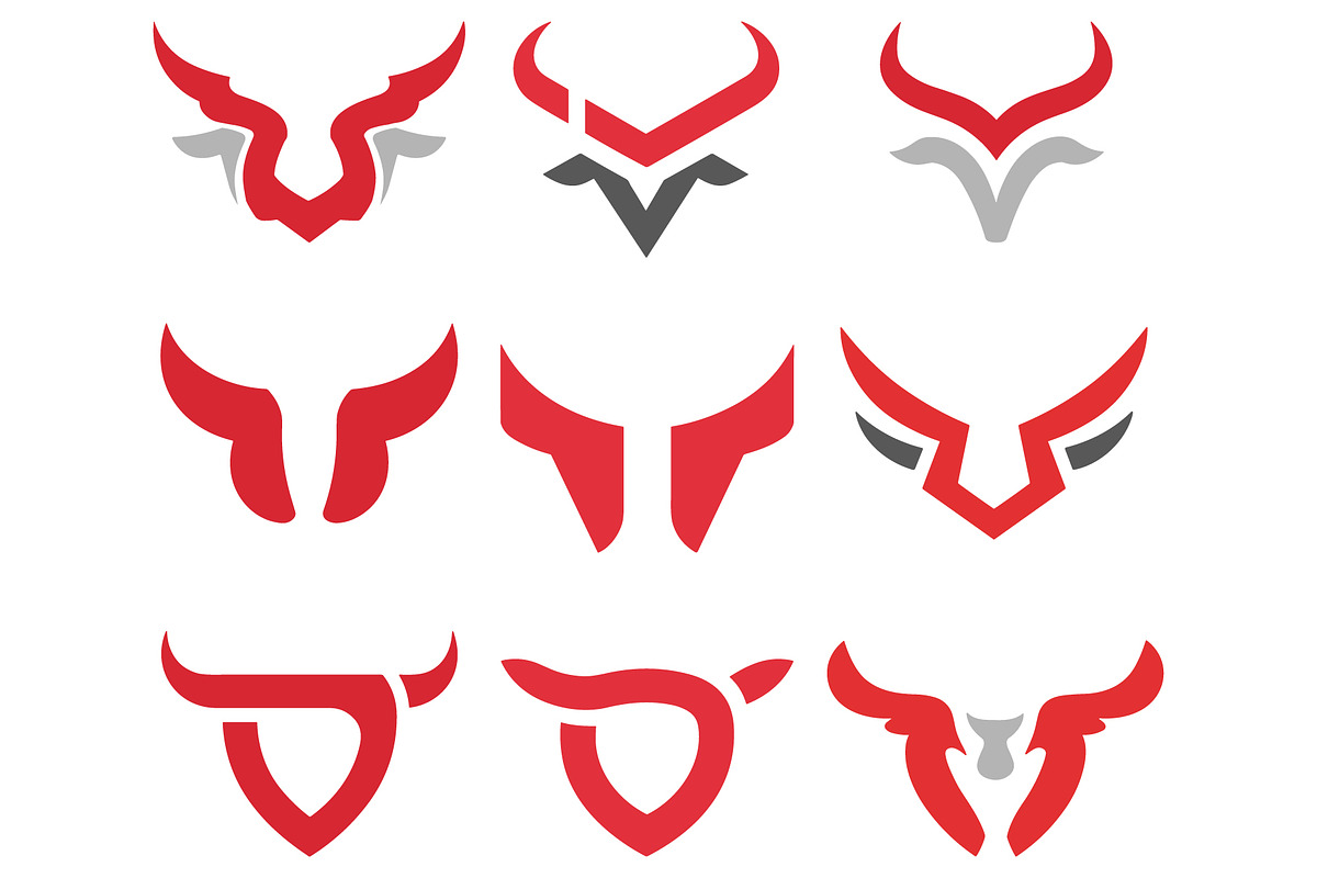 Bull Head vector Logo Pack, a Branding & Logo Template by Master Design