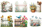 Spring Fences Clipart Bundle, an Illustration by DreamArtGraphic (Thumbnail 3 of 4)