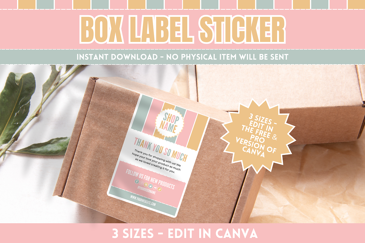 Pastel Shipping Sticker Template, a Marketing Template by SunshineStudioBoutique (Photo 3 of 8)
