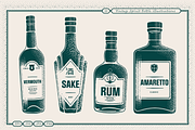 Vintage Spirit Bottle Illustrations, a Food Illustration by TheFoodAtlas (Thumbnail 7 of 9)