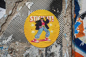 Urban Wall Sticker Mockup, an Advertising Mockup by Designer Dude