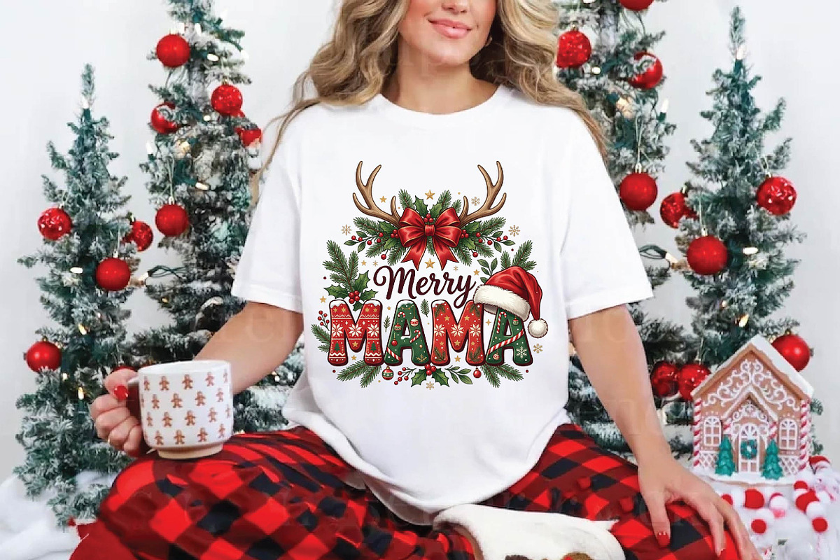 Merry Mama Christmas Sublimation Png, a Seasonal Illustration by DreamPrint404 (Photo 4 of 6)
