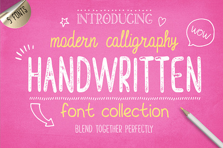 Handwritten Font Collection, a Sans Serif Font by Julia Dreams