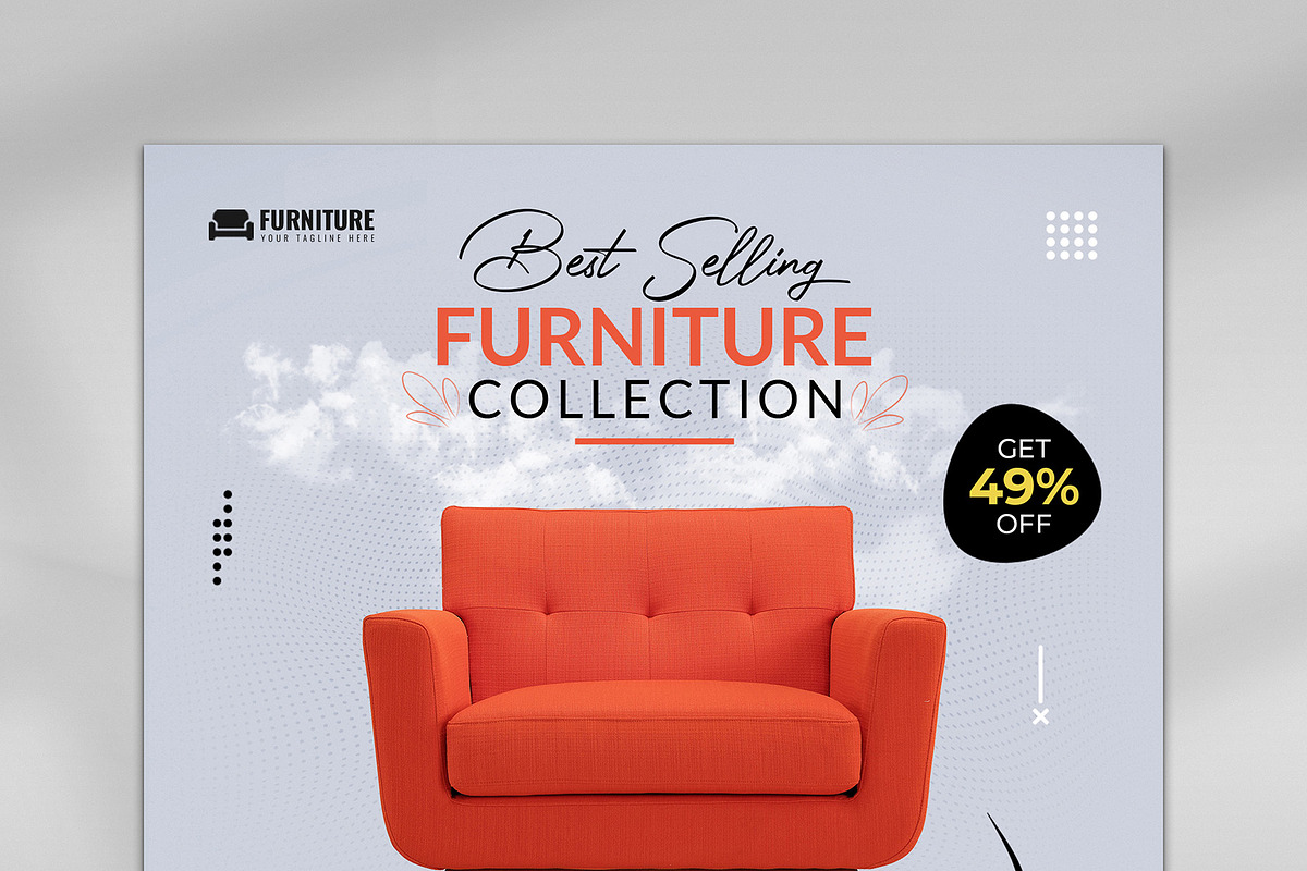 Furniture Social Media Banner Design, a Marketing Template by Photoshop Action (Photo 5 of 26)