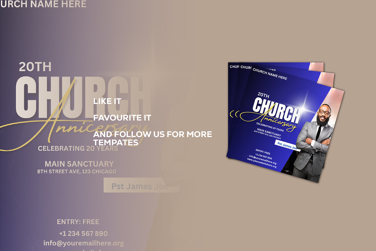 Church Flyer Canva Template, a Social Media Template by Sipi_Graphics (Photo 3 of 3)