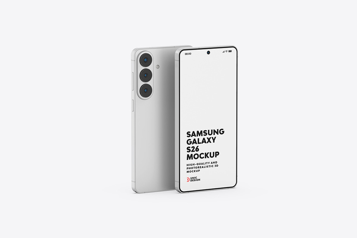 Samsung Galaxy S26 Mockup, an Android Mockup by UnicDesign (Photo 7 of 9)