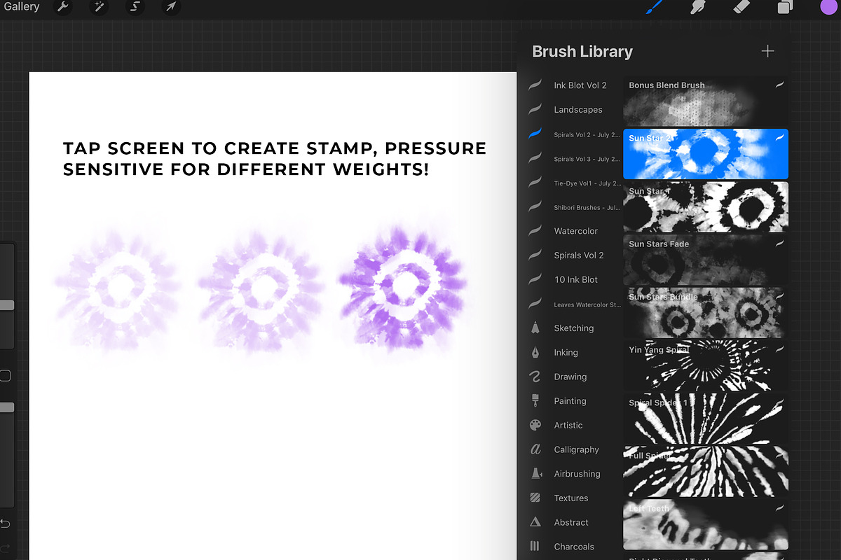 Procreate Tie-Dye Brushes Vol 2, a Brush Add-On by The Gypsy Goddess (Photo 3 of 8)