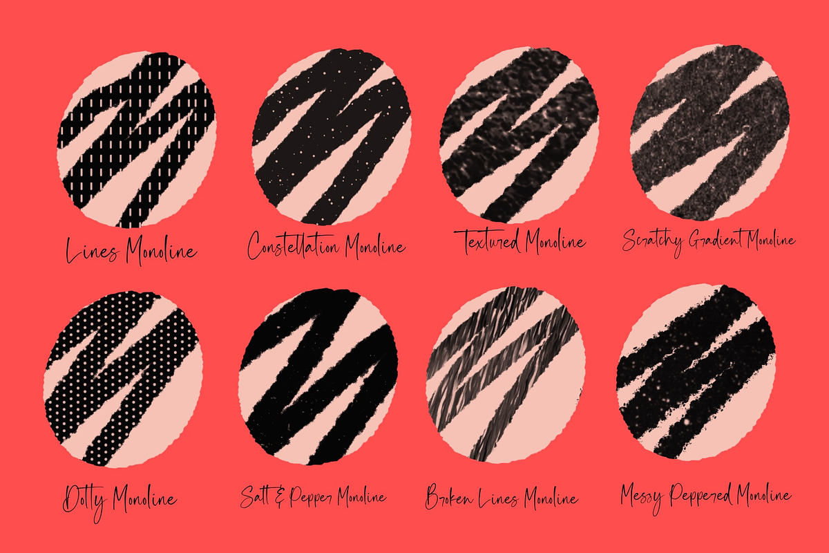 Monoliner Brushes for Procreate, a Brush Add-On by KJP Designs (Photo 3 of 10)
