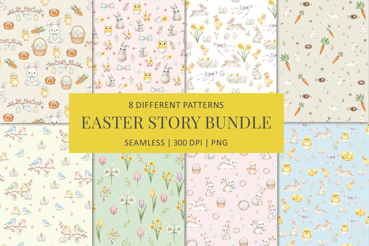 EASTER Seamless Pattern Bundle, a Pattern Graphic by AYAKA Studio Co. (Photo 1 of 13)