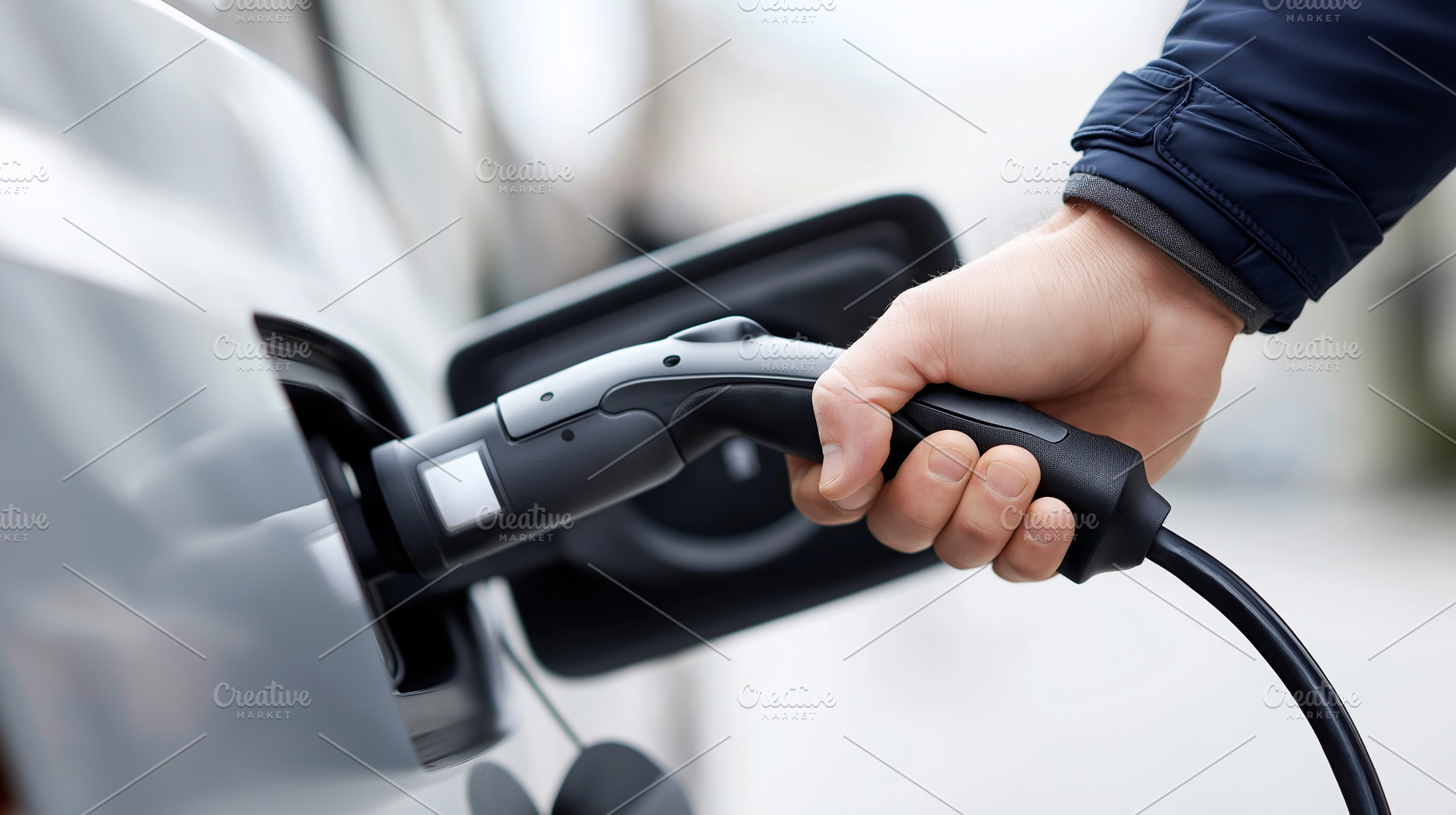 Person is plugging a charging cable, a Transportation Photo by MistyDay
