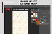 Baby Romper -Kimono one Tie Mockup, a Hoody Mockup by Nora Gad (Thumbnail 3 of 15)
