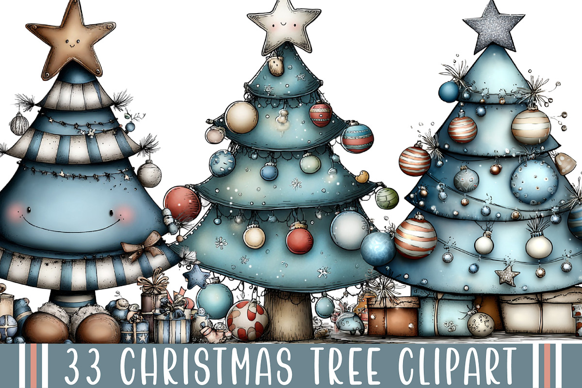 Christmas Tree Clipart, an Illustration by designcity5 (Photo 1 of 5)