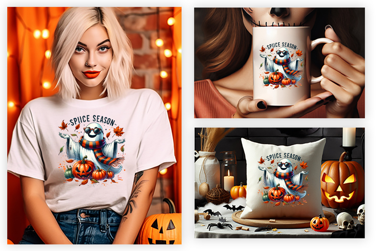Spice Season Pumpkin Ghost Clipart, an Illustration by Creative Arslan (Photo 2 of 3)